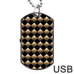 Golden-chess-board-background Dog Tag Usb Flash (one Side)