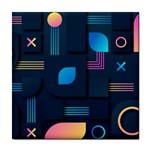 Gradient geometric shapes dark background Tile Coaster