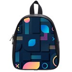 Gradient geometric shapes dark background School Bag (Small)