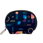 Gradient geometric shapes dark background Accessory Pouch (Small)