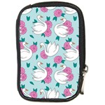 Classy-swan-pattern Compact Camera Leather Case Front