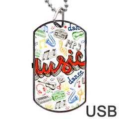 Music-color-elements Dog Tag Usb Flash (two Sides)