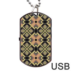 Seamless-mexican-pattern Dog Tag Usb Flash (one Side)