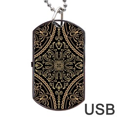 Zentangle-styled-ornament-pattern Dog Tag Usb Flash (two Sides)