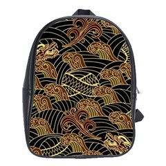 Oriental-traditional-seamless-pattern School Bag (xl) by Vaneshart