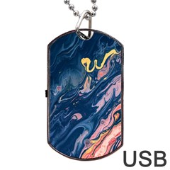 Liquid-abstract-paint-texture Dog Tag Usb Flash (two Sides)