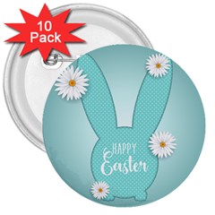 Easter Bunny Cutout Background 2402 3  Buttons (10 Pack)  by catchydesignhill