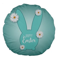 Easter Bunny Cutout Background 2402 Large 18  Premium Flano Round Cushions by catchydesignhill