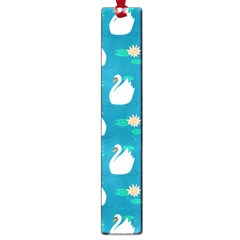 Elegant Swan Pattern With Water Lily Flowers Large Book Marks by BangZart