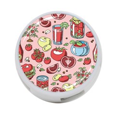 Tomato Seamless Pattern Juicy Tomatoes Food Sauce Ketchup Soup Paste With Fresh Red Vegetables 4-port Usb Hub (two Sides) by BangZart