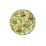 Seamless pattern with flowers owls Hat Clip Ball Marker