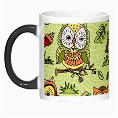 Seamless Pattern With Flowers Owls Morph Mugs by BangZart