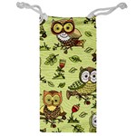 Seamless pattern with flowers owls Jewelry Bag