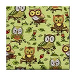 Seamless pattern with flowers owls Face Towel