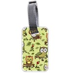 Seamless pattern with flowers owls Luggage Tag (two sides)