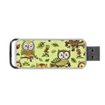 Seamless pattern with flowers owls Portable USB Flash (One Side)