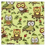 Seamless pattern with flowers owls Large Satin Scarf (Square)