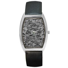 Black And White Texture Print Barrel Style Metal Watch by dflcprintsclothing