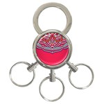 Red Mandala 3-Ring Key Chain