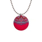 Red Mandala 1  Button Necklace