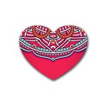 Red Mandala Heart Coaster (4 pack) 