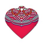 Red Mandala Dog Tag Heart (Two Sides)