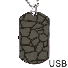 Cartoon Gray Stone Seamless Background Texture Pattern Dog Tag Usb Flash (two Sides) by BangZart