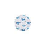 Seamless pattern with cute sharks hearts 1  Mini Magnets