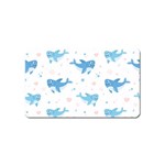 Seamless pattern with cute sharks hearts Magnet (Name Card)
