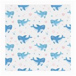 Seamless pattern with cute sharks hearts Medium Glasses Cloth (2 Sides)
