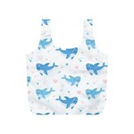 Seamless pattern with cute sharks hearts Full Print Recycle Bag (S)
