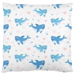 Seamless pattern with cute sharks hearts Standard Flano Cushion Case (One Side)