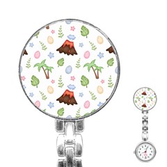 Cute Palm Volcano Seamless Pattern Stainless Steel Nurses Watch by BangZart