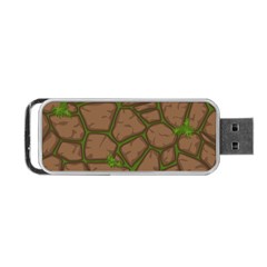 Cartoon Brown Stone Grass Seamless Background Texture Pattern Portable Usb Flash (two Sides) by BangZart