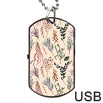 Watercolor floral seamless pattern Dog Tag USB Flash (One Side)
