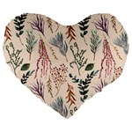 Watercolor floral seamless pattern Large 19  Premium Heart Shape Cushions