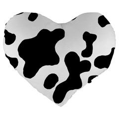 Cow Pattern Large 19  Premium Heart Shape Cushions by BangZart