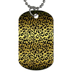 Gold And Black, Metallic Leopard Spots Pattern, Wild Cats Fur Dog Tag (one Side) by Casemiro