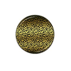 Gold And Black, Metallic Leopard Spots Pattern, Wild Cats Fur Hat Clip Ball Marker by Casemiro