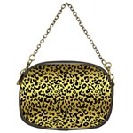 Gold and black, metallic leopard spots pattern, wild cats fur Chain Purse (One Side) Front