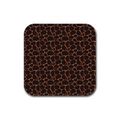 Animal Skin - Panther Or Giraffe - Africa And Savanna Rubber Square Coaster (4 Pack)  by DinzDas