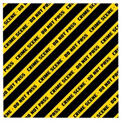 Warning Colors Yellow And Black - Police No Entrance 2 Wooden Puzzle Square by DinzDas