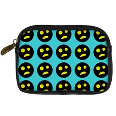 005 - Ugly Smiley With Horror Face - Scary Smiley Digital Camera Leather Case by DinzDas