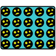 005 - Ugly Smiley With Horror Face - Scary Smiley Fleece Blanket (medium)  by DinzDas