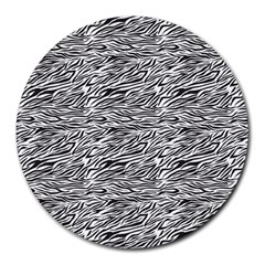 Zebra Pattern - Zebras And Horses - African Animals Round Mousepads by DinzDas