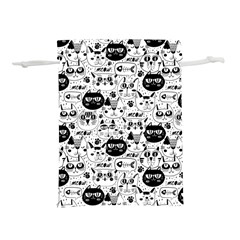 Cute Cat Faces Pattern Lightweight Drawstring Pouch (s) by TastefulDesigns