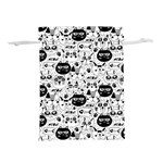 Cute Cat Faces Pattern Lightweight Drawstring Pouch (S) Front