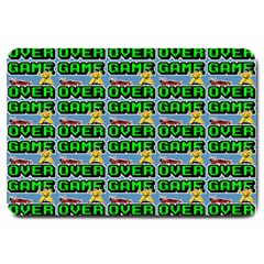 Game Over Karate And Gaming - Pixel Martial Arts Large Doormat  by DinzDas