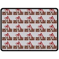 From My Dead Cold Hands - Zombie And Horror Fleece Blanket (large)  by DinzDas