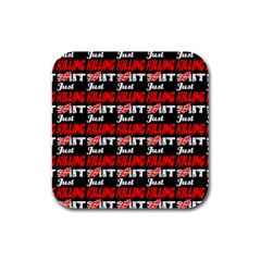 Just Killing It - Silly Toilet Stool Rocket Man Rubber Square Coaster (4 Pack)  by DinzDas